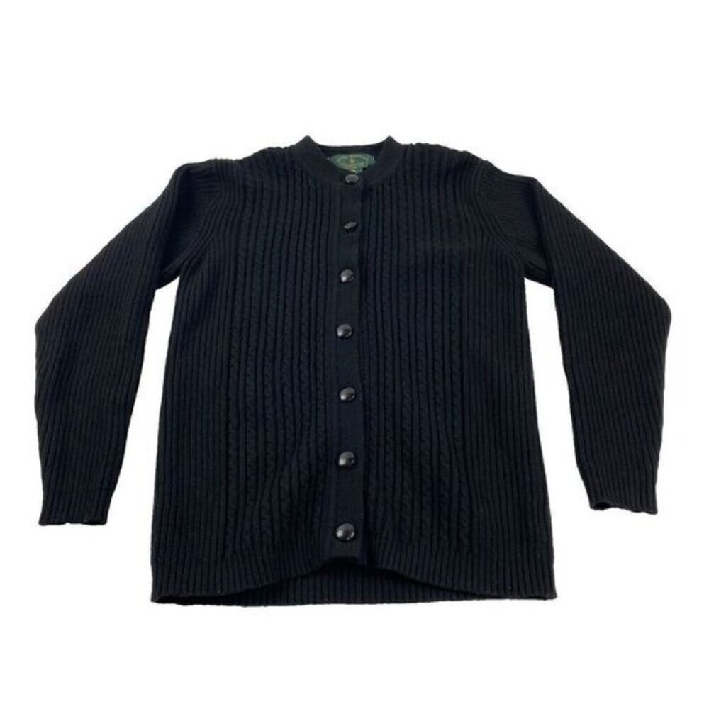 Santa Barbara Polo &Racquet C Sport Merino Wool Black Button Cardigan Sweater XL